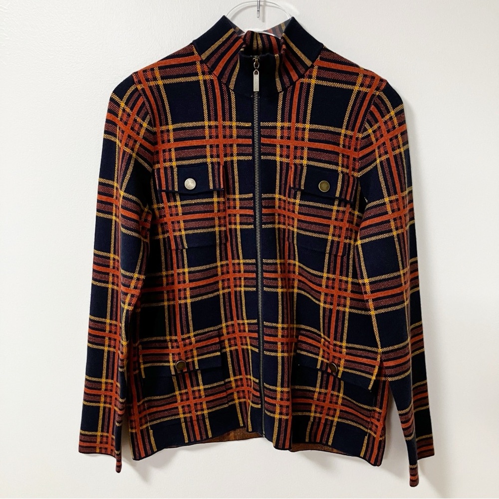 Rachel Zoe | Plaid Zip Up Jacket M